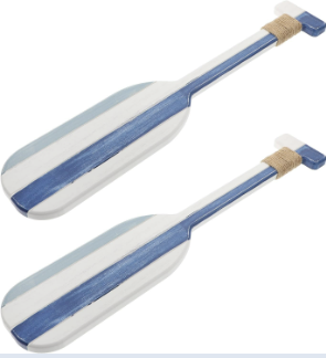 Petite pagaie déco rayée bleu & blanc